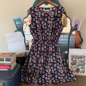 Too Cute!  Fine Wale Sleeveless Floral Print Dress